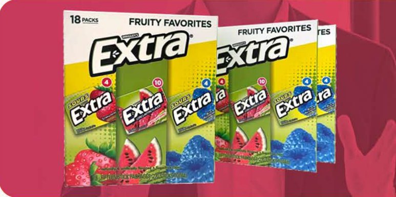 Extra gum sales sample cartons